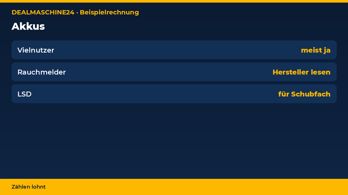 Beispielrechnung Infografik: Akkus