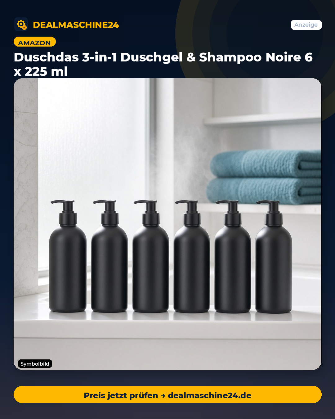 Amazon: Duschdas 3-in-1 Duschgel & Shampoo Noire 6 x 225 ml