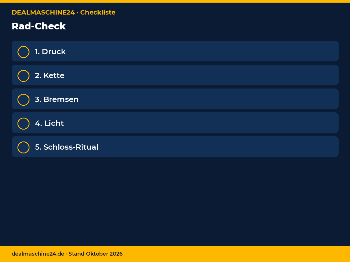 Checkliste Infografik: Rad-Check