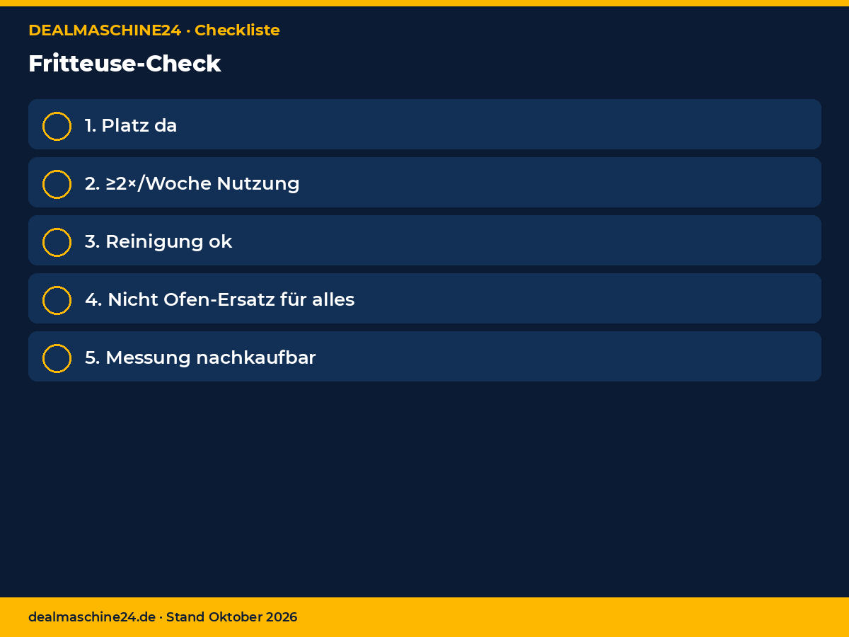 Checkliste Infografik: Fritteuse-Check