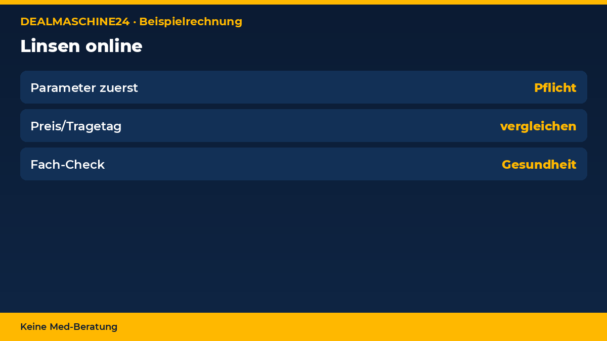 Beispielrechnung Infografik: Linsen online