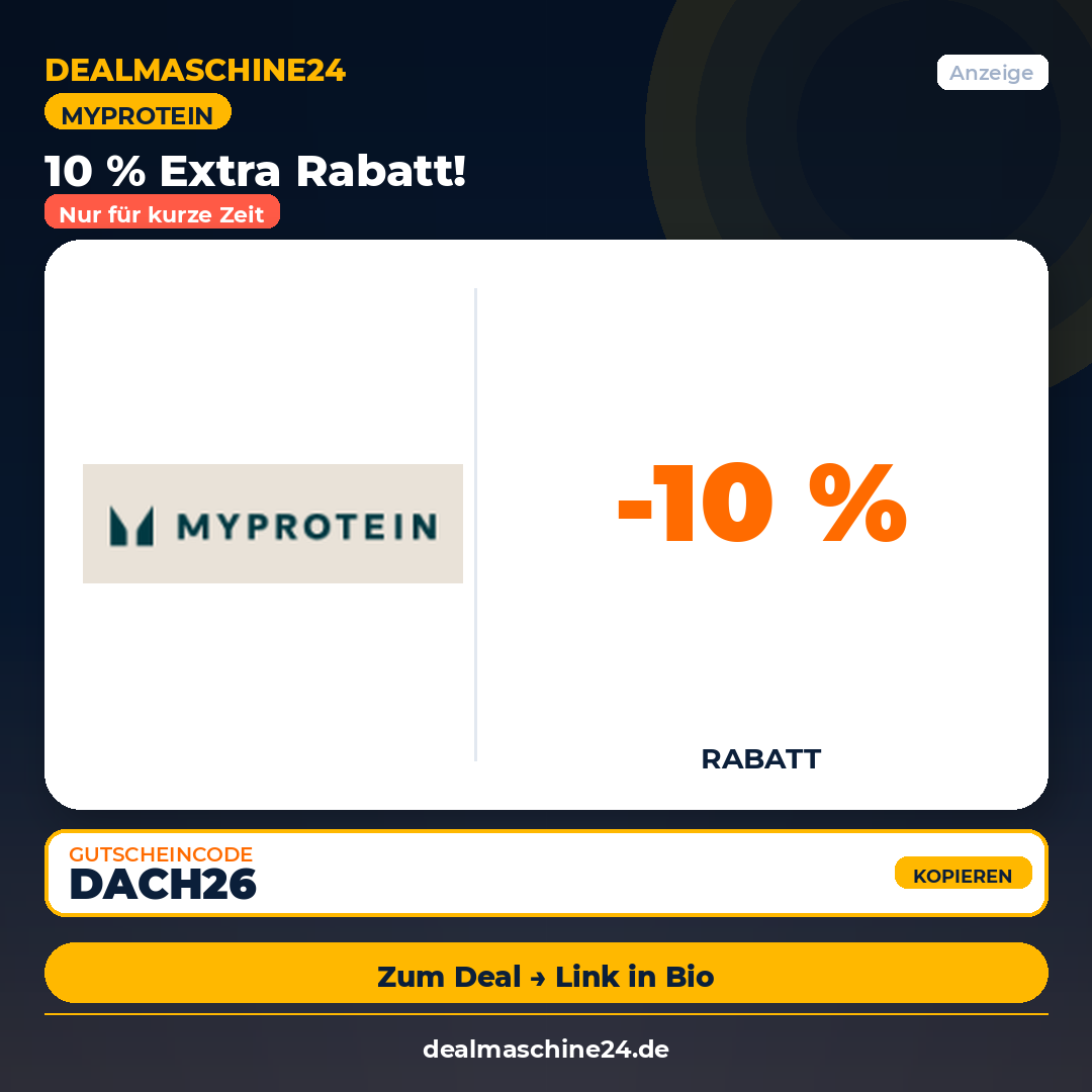 Myprotein: 10 % Extra Rabatt!